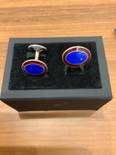 Load image into Gallery viewer, Sterling  Silver maroon and Royal Blue Enamel