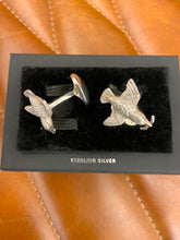 Load image into Gallery viewer, Sterling Silver Bird and Worm Cufflinks