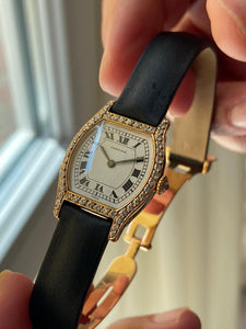 1975 Cartier Tortue Full Yellow Gold with Diamonds.