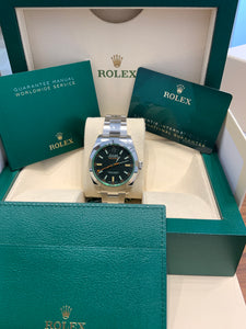 2022 Rolex Milgauss 166400 Black dial with Green Crystal