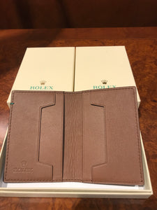 ROLEX LEATHER CARD HOLDER - BROWN