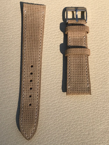 The Rare Room X JPM Fine Leather Watch Strap - Perforated Sand Suede