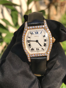 1975 Cartier Tortue Full Yellow Gold with Diamonds.