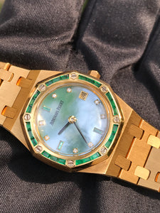 1994 Audemars Piguet Royal Oak MOP Diamonds and Emerald
