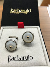 Load image into Gallery viewer, Barbarulo Napoli Cufflinks - Mother of Pearl CAB. and Sapphires