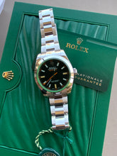 Load image into Gallery viewer, 2022 Rolex Milgauss 166400 Black dial with Green Crystal