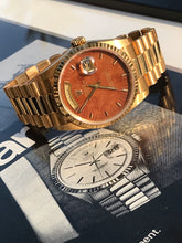 Load image into Gallery viewer, 1989 Rolex Day Date Yellow Gold Wood Dial